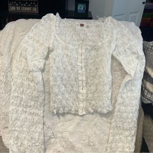 Free People white lace cardigan size XS